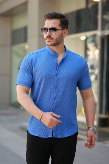 Erkek Hakim Yaka Kısa Kollu Gömlek resmi